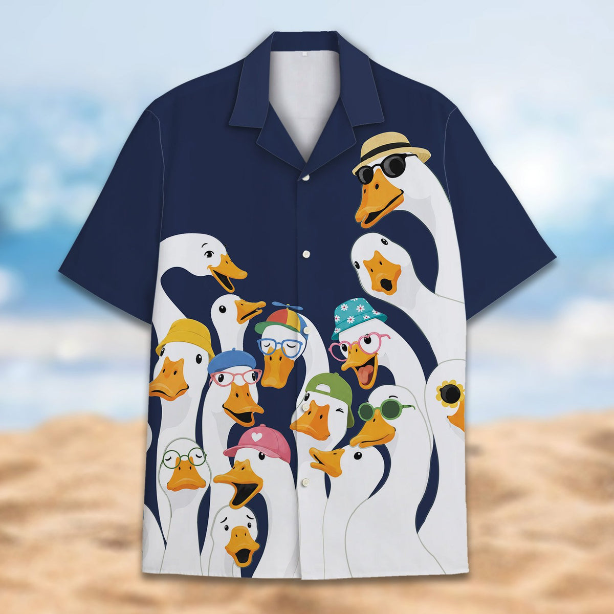Another front angle of the funny animals hawaiian shirt