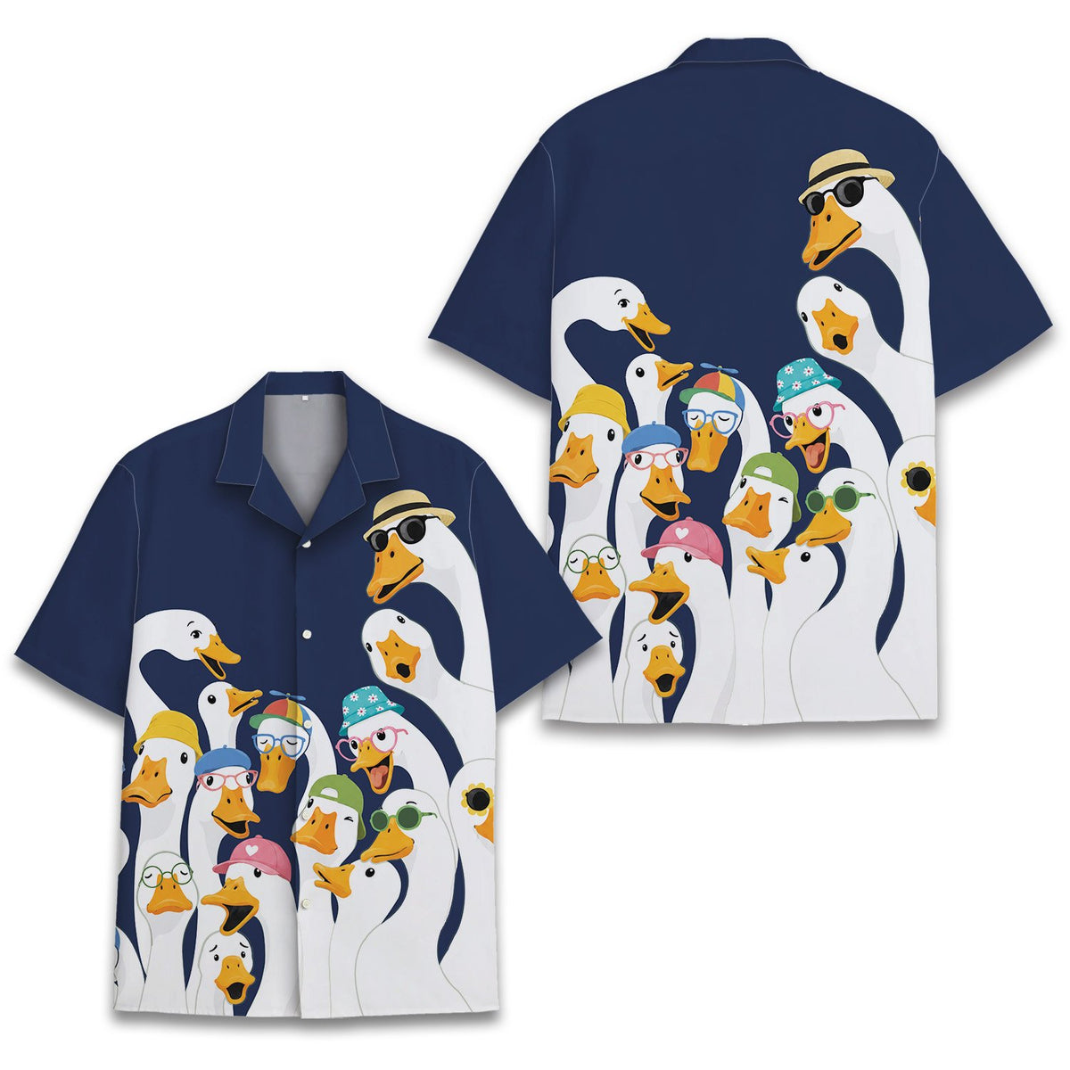 Detailed front view of the matching family hawaiian shirt