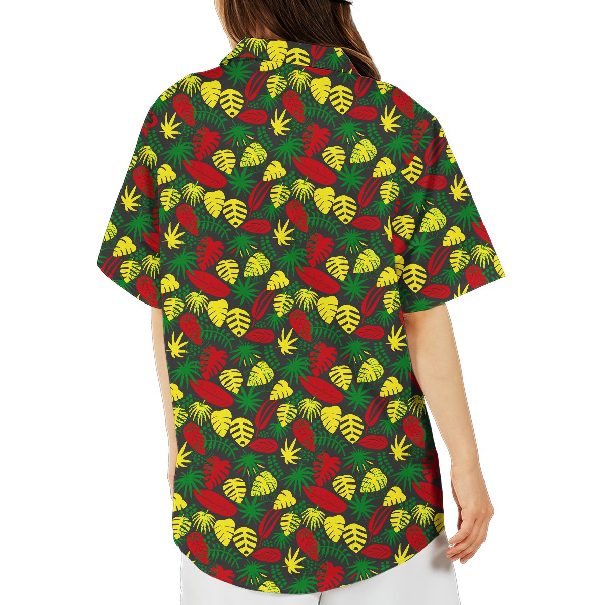 Sixth lifestyle view of the funny gag hawaiian shirt worn casually