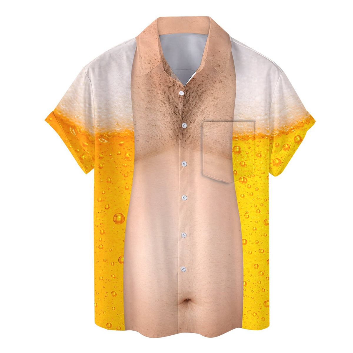 Additional back view of the yellow beer themed shirt