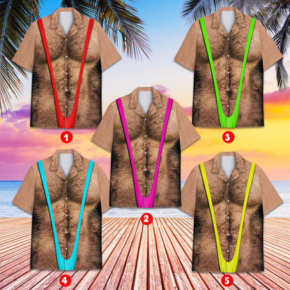 Close up front view of the mankini print design