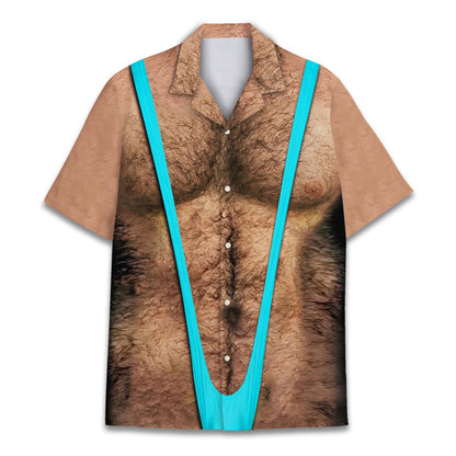 Detailed front view of the matching family hawaiian shirt design