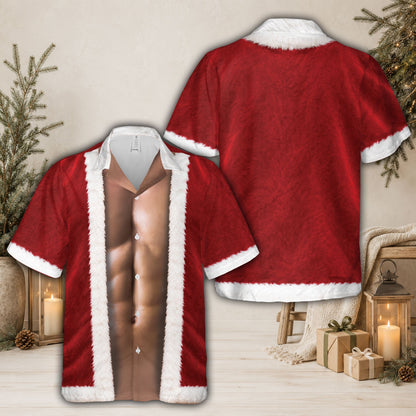 Funny santa hawaiian shirt front view close up