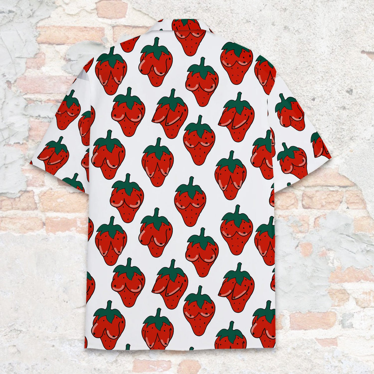 Another back view showing the funny strawberry design.