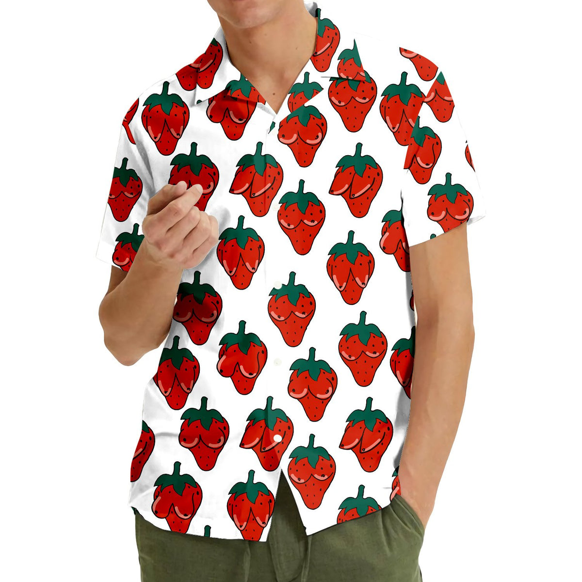 Third lifestyle view showing the matching family hawaiian shirts concept.