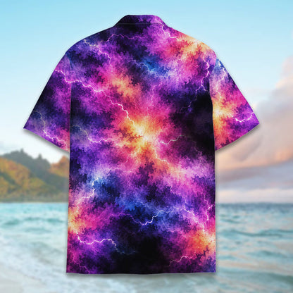 Final back view of the matching family cosmic hawaiian shirt