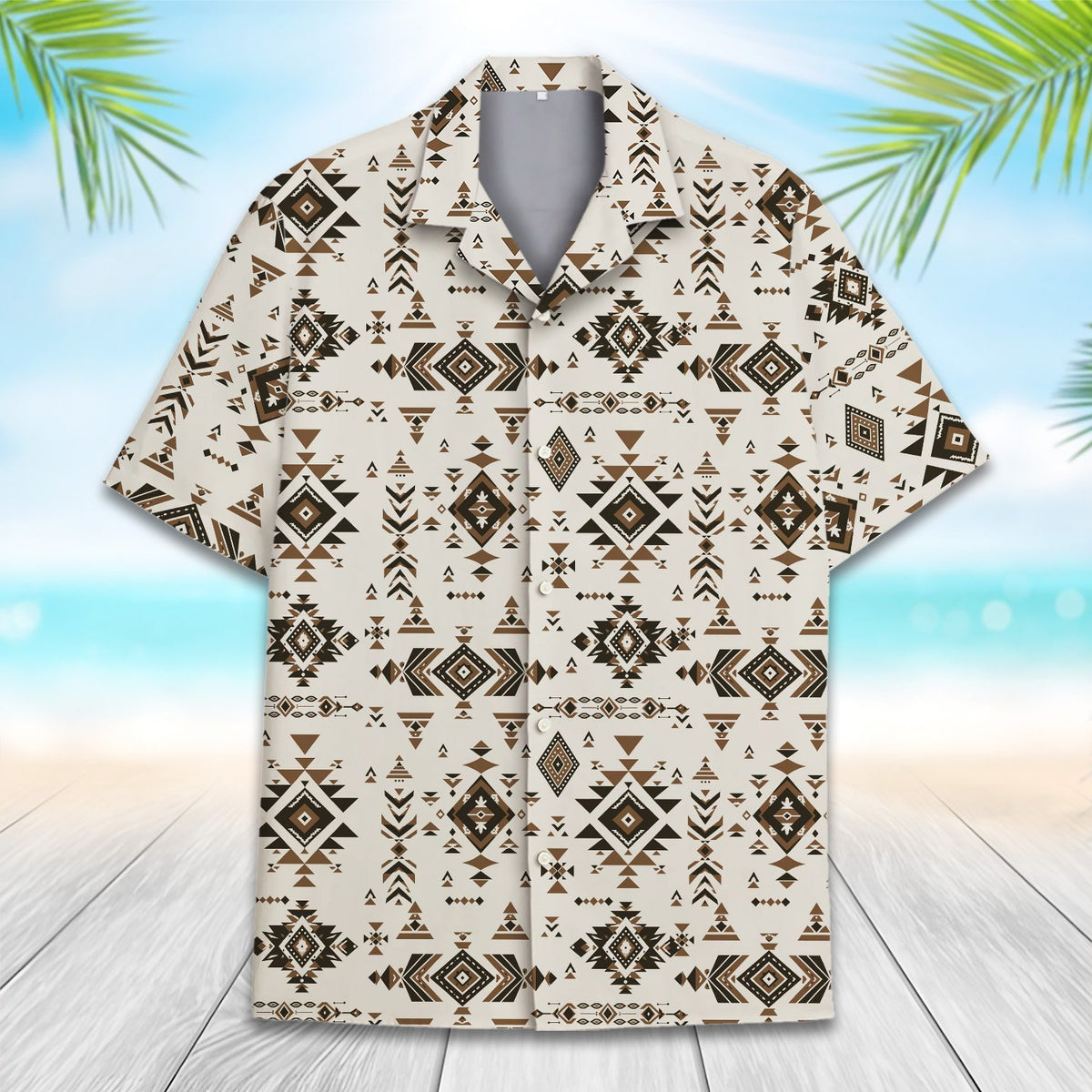 Close up front view of native hawaiian shirt