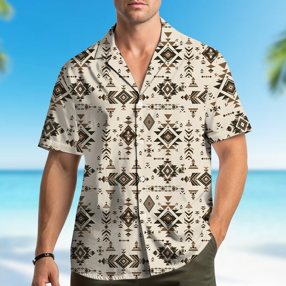 Another lifestyle view showing matching family hawaiian shirts
