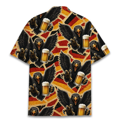 Back view of the Germany eagle beer hawaiian shirt
