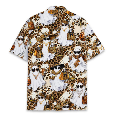 Back view of the matching family hawaiian shirts
