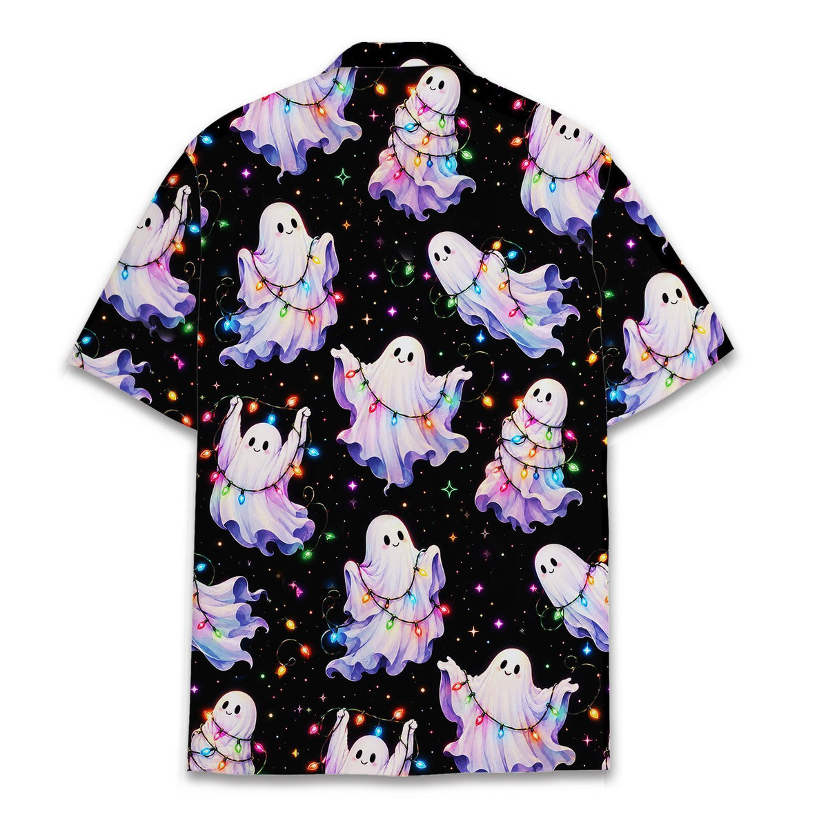 Back view of the ghosts hawaiian shirt