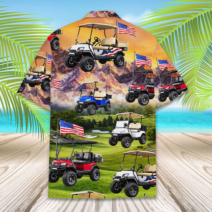 Detailed front view of the matching family hawaiian shirt design