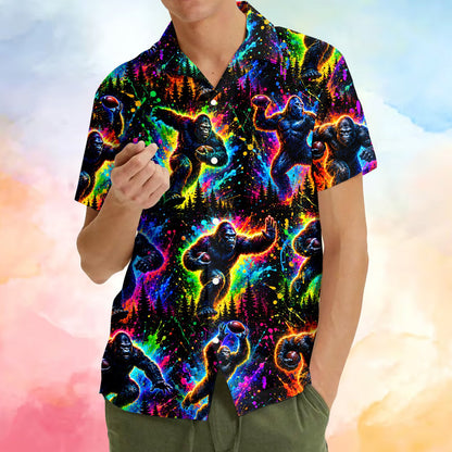 Fourth lifestyle image highlighting the vibrant neon paint splatter design