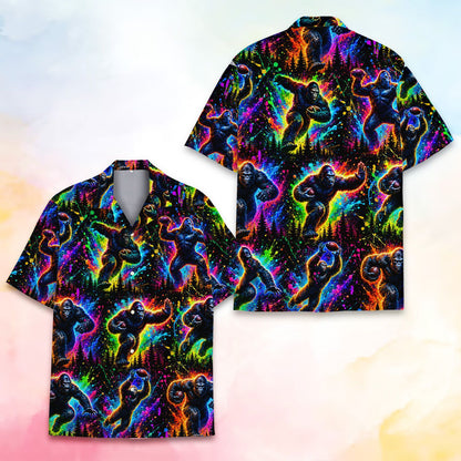 Close-up of the dynamic gorilla design and abstract background pattern