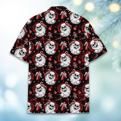 Alternative back view of the gothic christmas hawaiian shirt