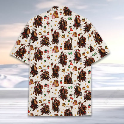 Close up back view of the grim reaper hawaiian shirt