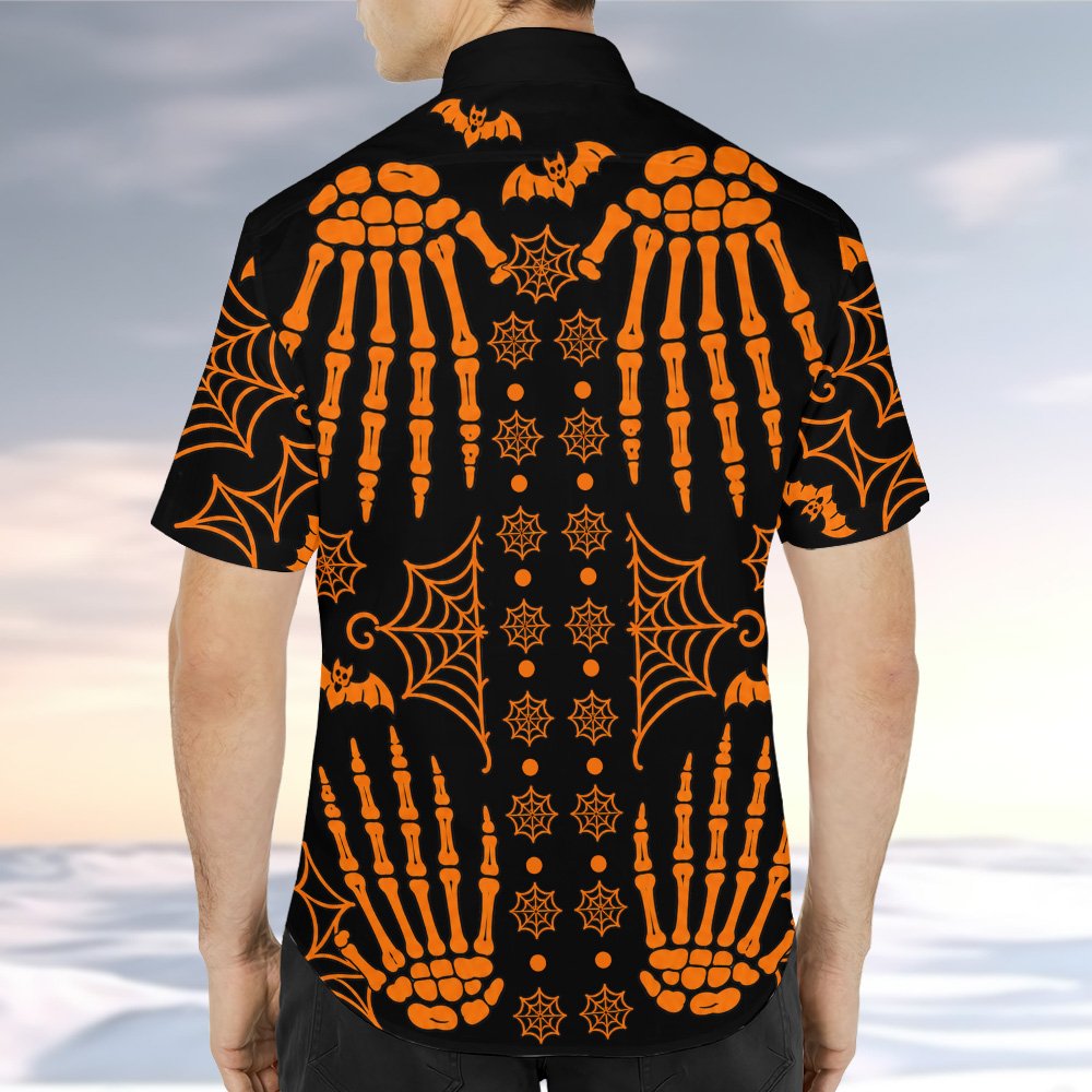 Back view of the spooky themed matching family shirt