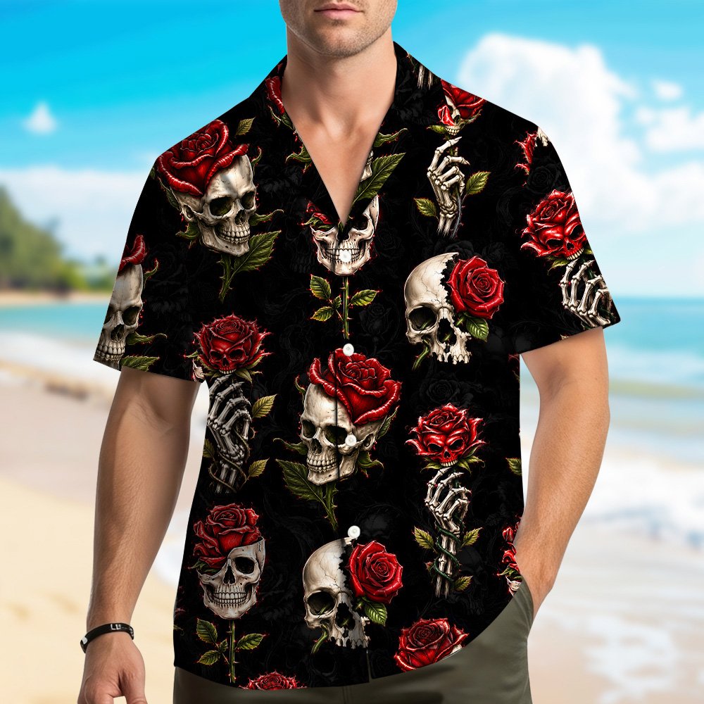 Alternate front view of the matching family hawaiian shirt