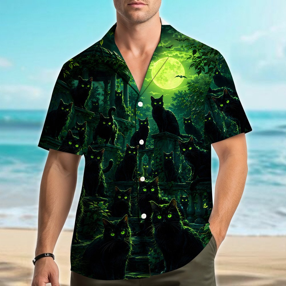 Second lifestyle view featuring the matching family Hawaiian shirt
