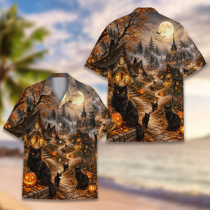 Fabric detail showing the polyester material of the matching family hawaiian shirts