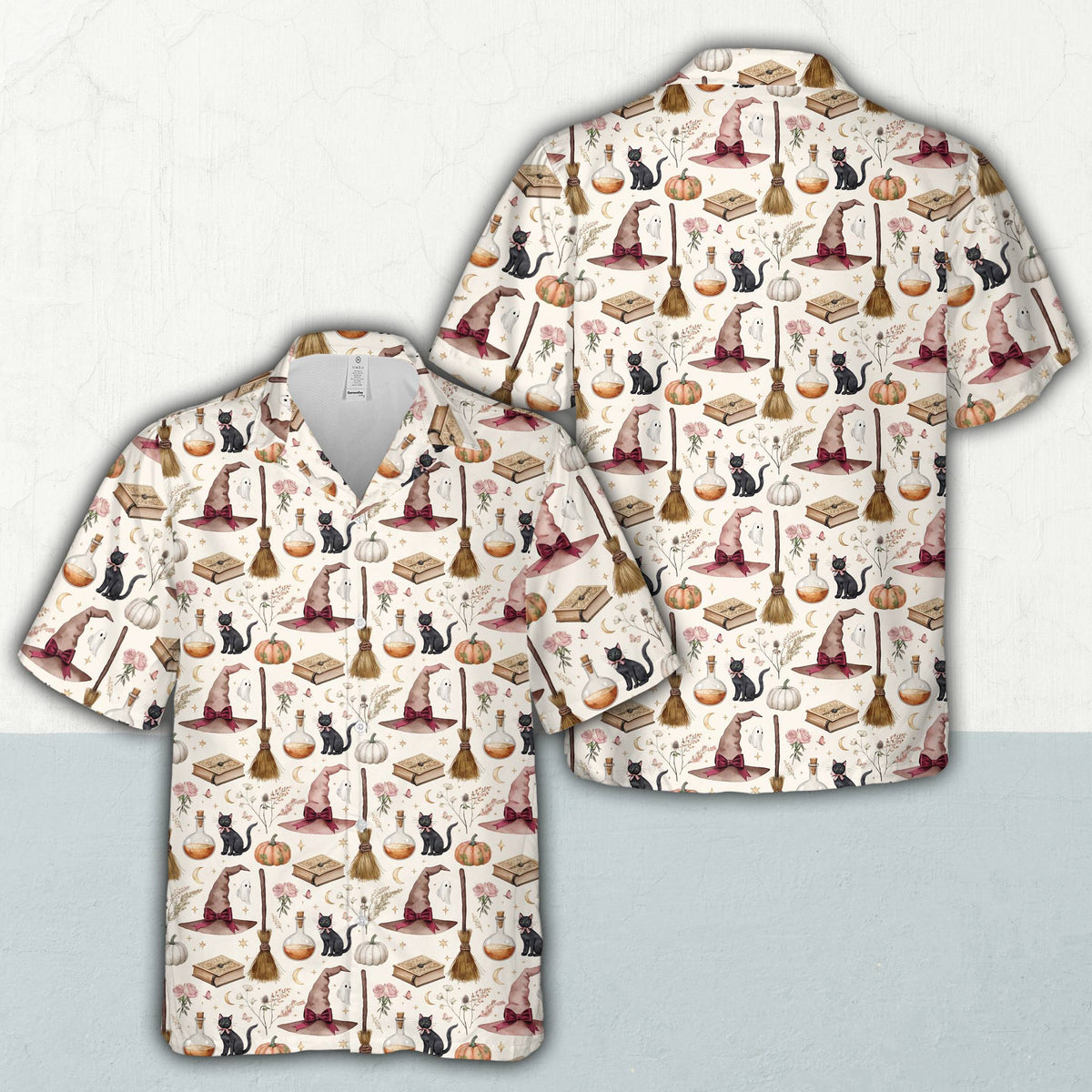 Multicolor matching family hawaiian shirt for halloween, front view