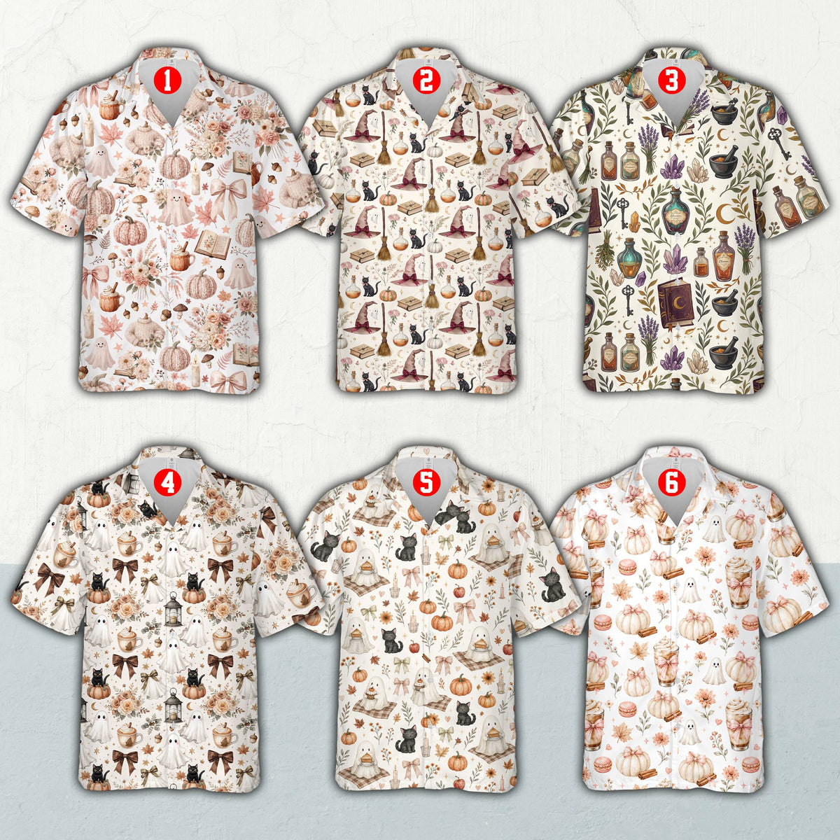 Close up view of the boho holiday hawaiian shirt pattern