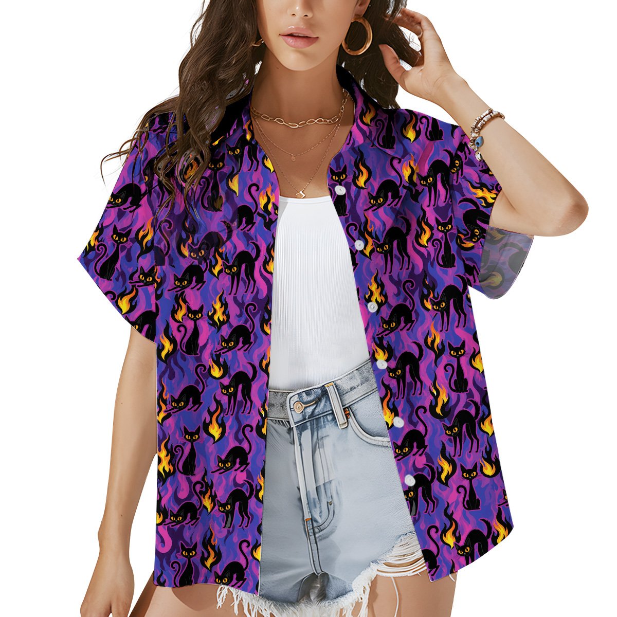 Matching family hawaiian shirts lifestyle outdoors
