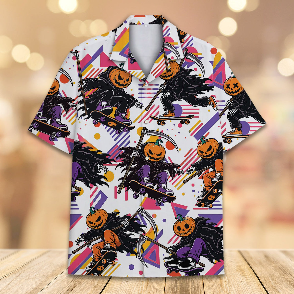 Second lifestyle image showing the retro 90s grim reaper design