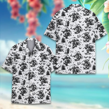Another front view of the halloween hawaiian shirt