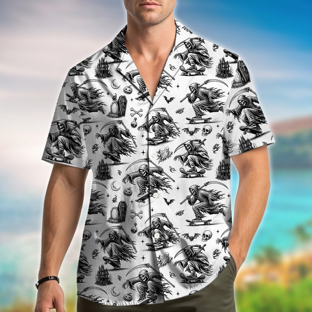 Second lifestyle view showing the family matching hawaiian shirts style