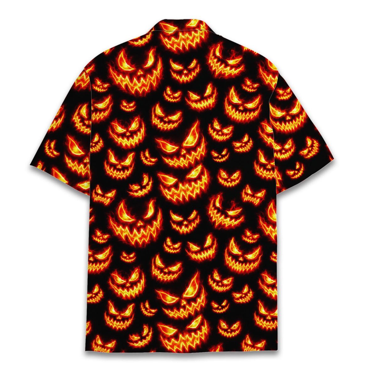 Halloween jack-o'-lanterns hawaiian shirt, back view