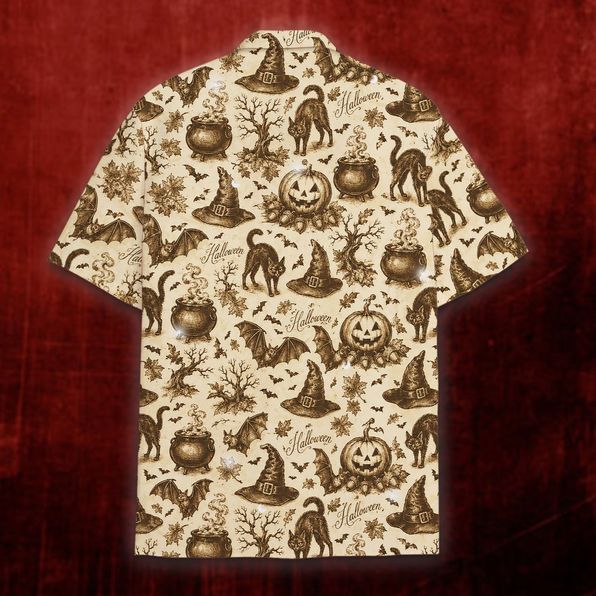 Detailed back view of the matching family hawaiian shirt