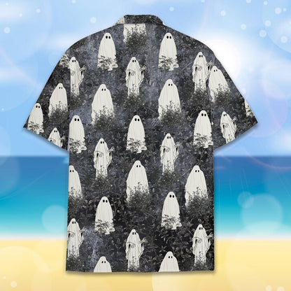 Alternative back view of the matching family hawaiian shirt