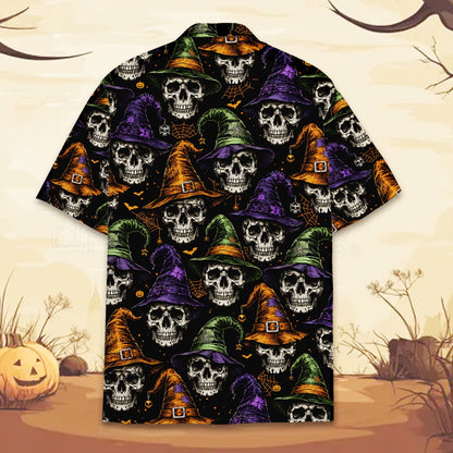 Second back view of the spooky hawaiian shirt