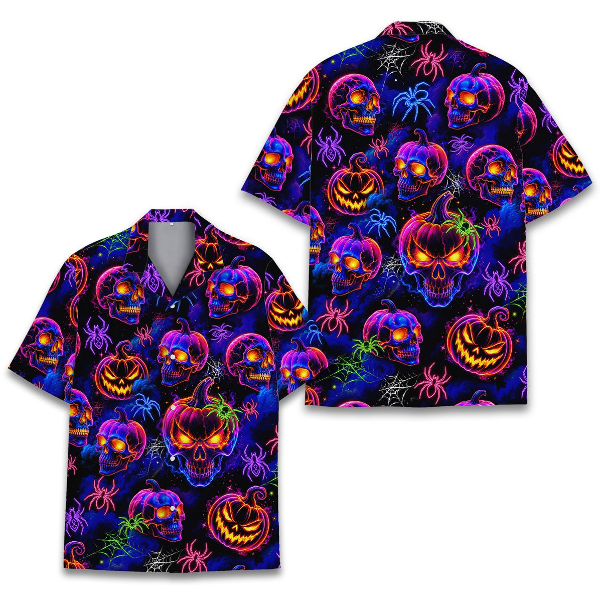 Alternative back view of the neon halloween shirt