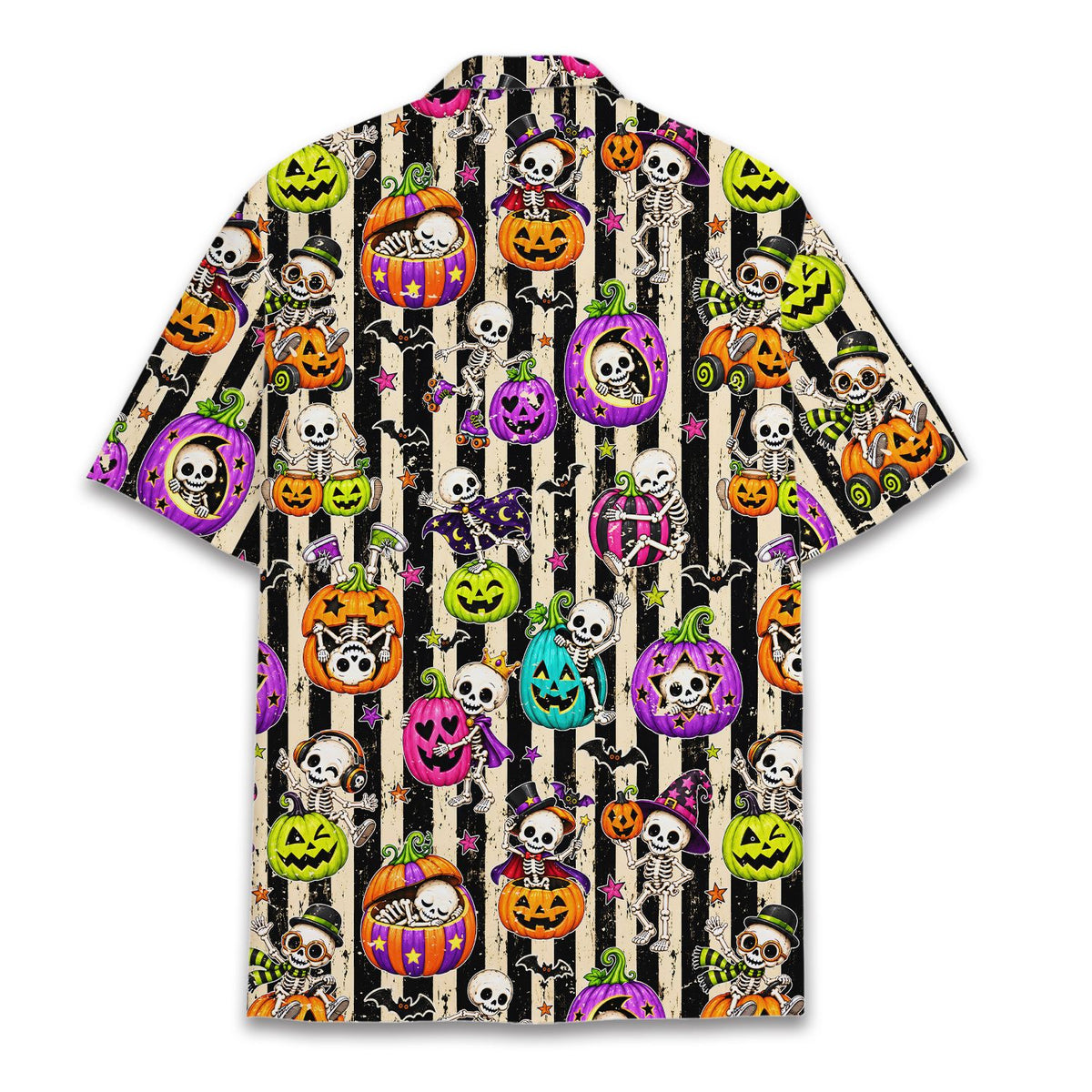 Third back view of the halloween hawaiian shirt