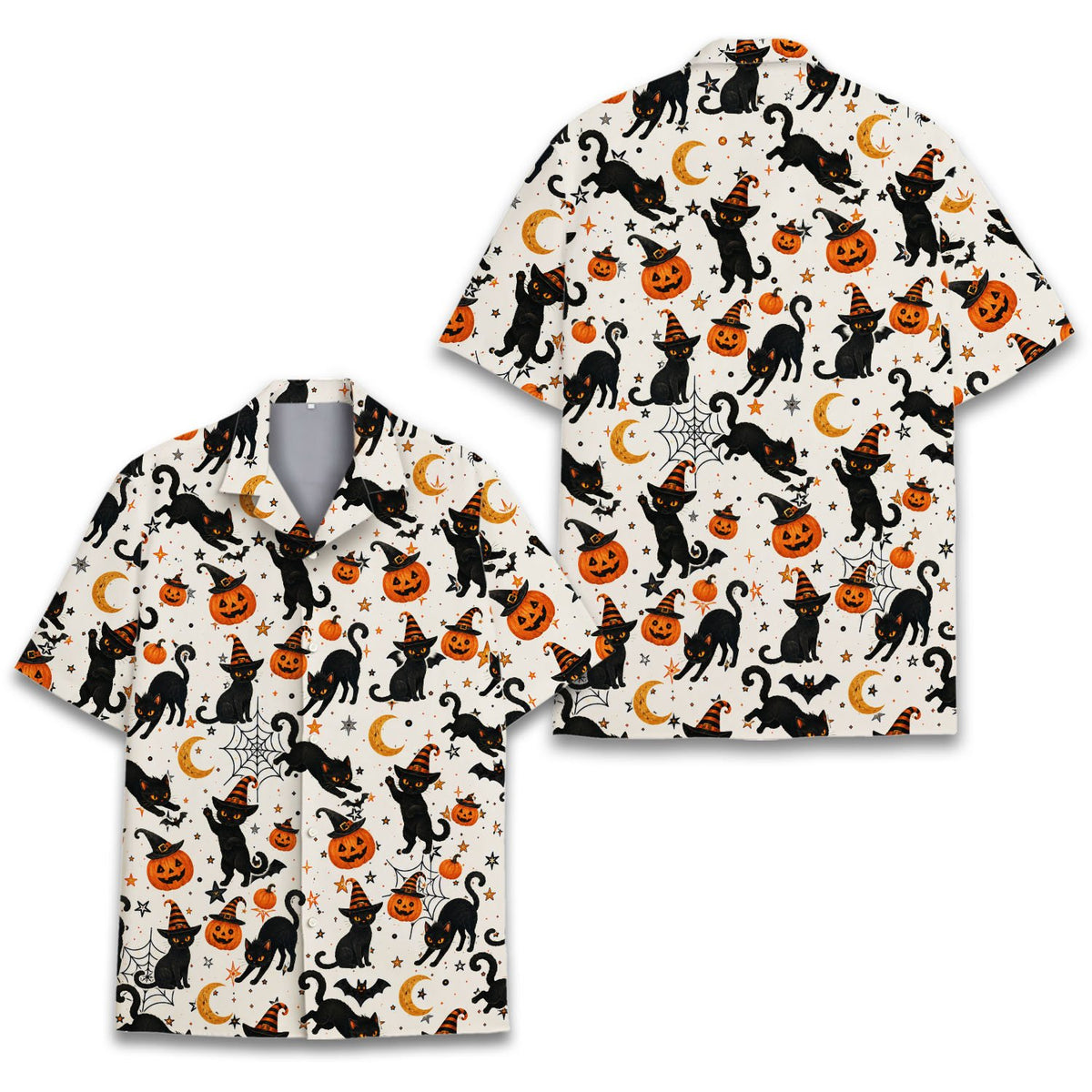 Close-up back view of the holiday Hawaiian shirt design