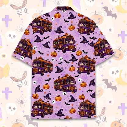 Full back view of the matching family hawaiian shirt