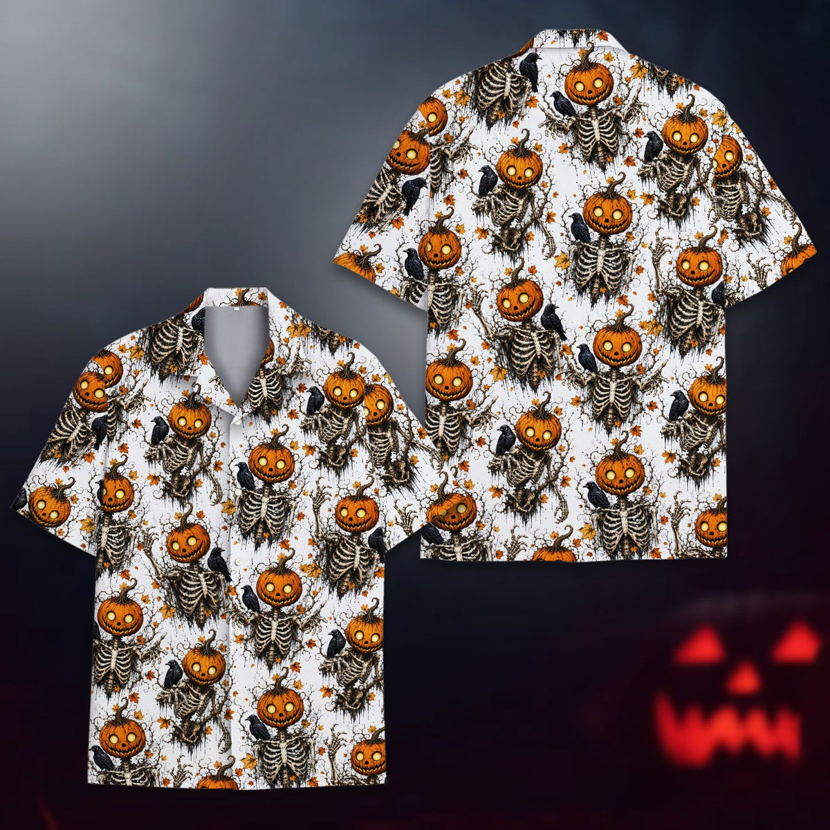 Additional front view showing the skeleton torsos and black crows design