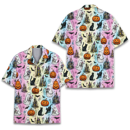 Another front view showing the pastel tie-dye background and black cats
