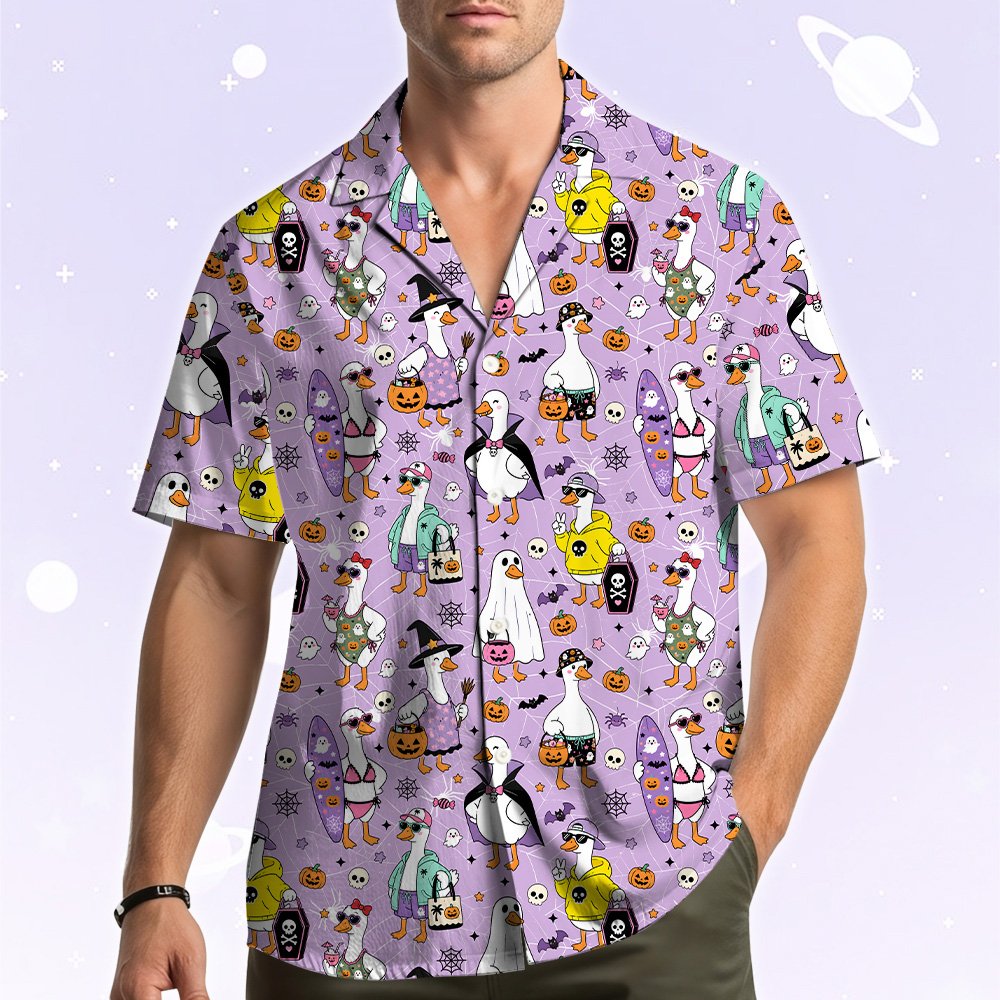 Front view highlighting the light purple background and halloween candy pattern
