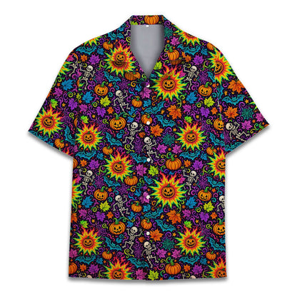 Close-up front view of the matching family Hawaiian shirt print