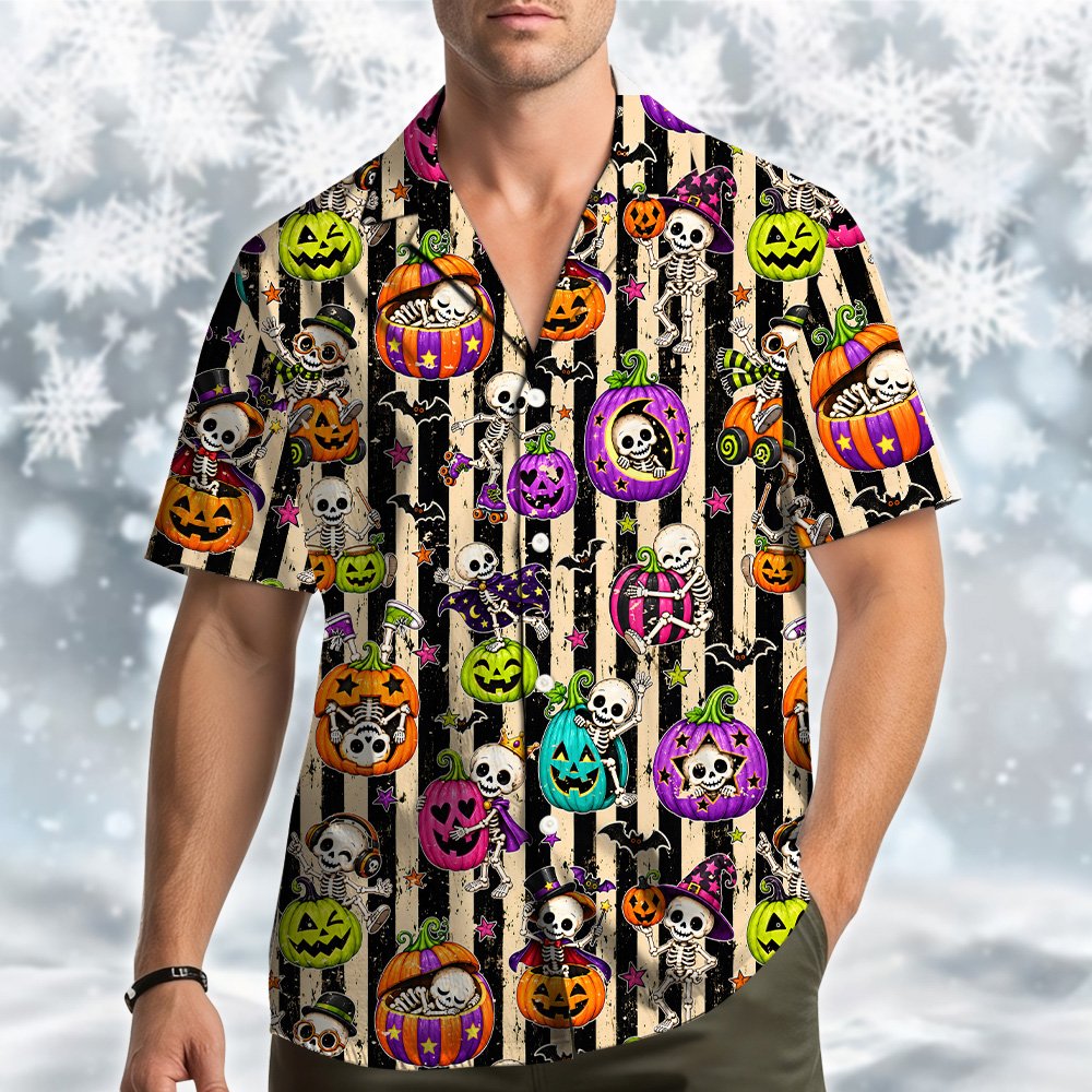 Second lifestyle view of the matching family hawaiian shirts