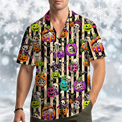 Second lifestyle view of the matching family hawaiian shirts