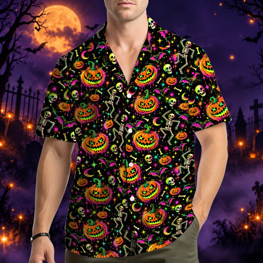 Second lifestyle view showcasing the family matching outfits with halloween themes