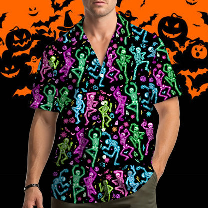 Second lifestyle view of the halloween hawaiian shirt in a natural setting