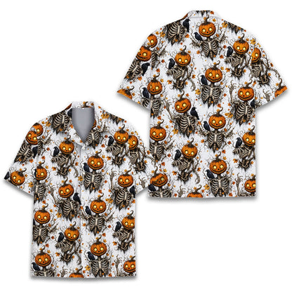 Third lifestyle view showcasing the matching family hawaiian shirts outdoors