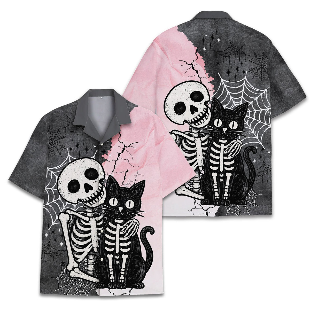 Third lifestyle view of the comfortable polyester halloween hawaiian shirt