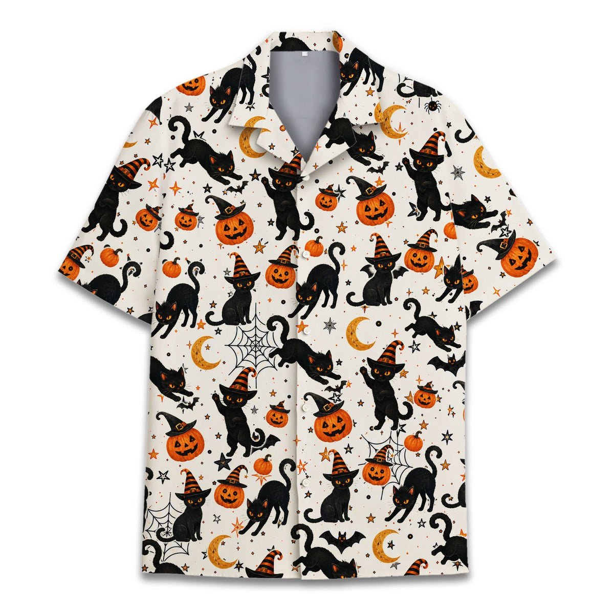 Third lifestyle image of the family enjoying Halloween in their matching shirts