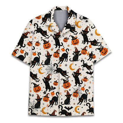Third lifestyle image of the family enjoying Halloween in their matching shirts